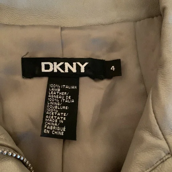 Beautiful soft silver DKNY leather jacket. Like new condition. - Picture 2 of 5